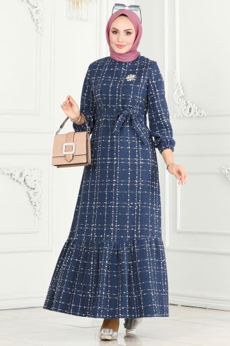 S.V.L. - Dress 6894S324 Indigo