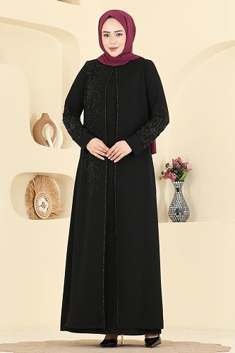 moda selvim Dress 7018OZT1013 Black - Thumbnail