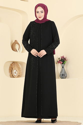 moda selvim الفستان أسود 7018OZT1013 - Thumbnail