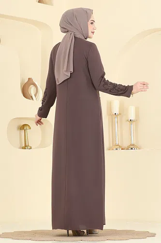 moda selvim Dress 7018OZT1013 Powder Vision - Thumbnail