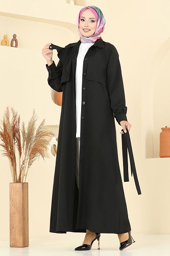 moda selvim Dress 7020UZ662 Black - Thumbnail