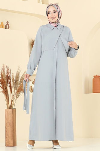 moda selvim Dress 7020UZ662 Gray - Thumbnail