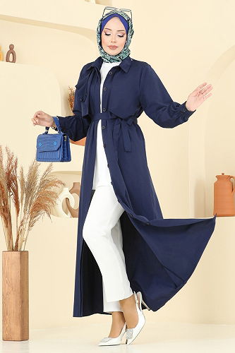 moda selvim الفستان كحلي 7020UZ662 - Thumbnail