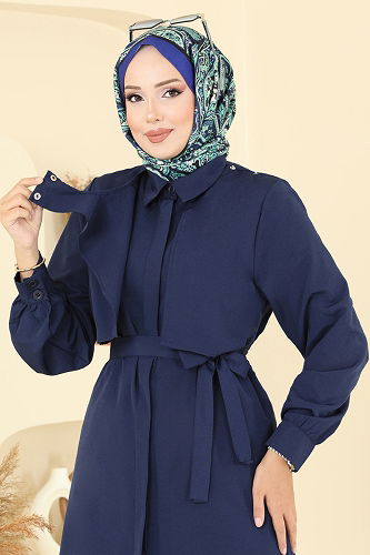 moda selvim الفستان كحلي 7020UZ662 - Thumbnail