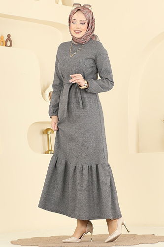 moda selvim الفستان بيج 702PM271 - Thumbnail