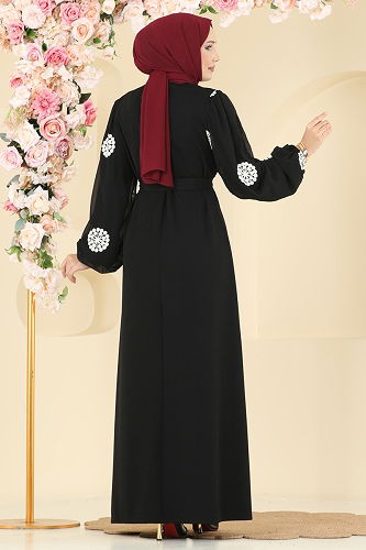 moda selvim Dress 7037TEG847 Black - Thumbnail