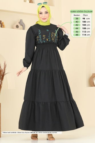 moda selvim Dress 7063ASN888 Black - Thumbnail