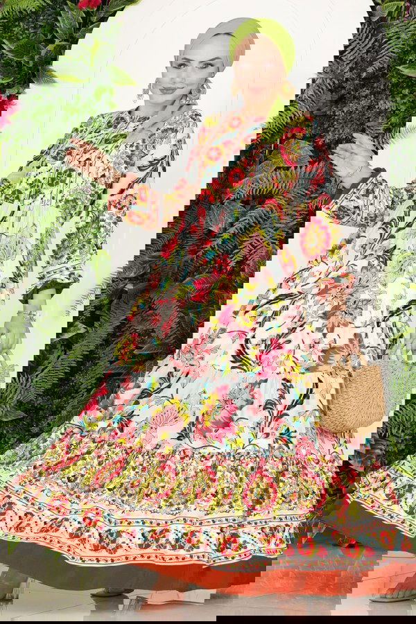 Modaselvim خصم صافٍ20%+20% في سلة التسوق 7070VTN849 الخمري فستان