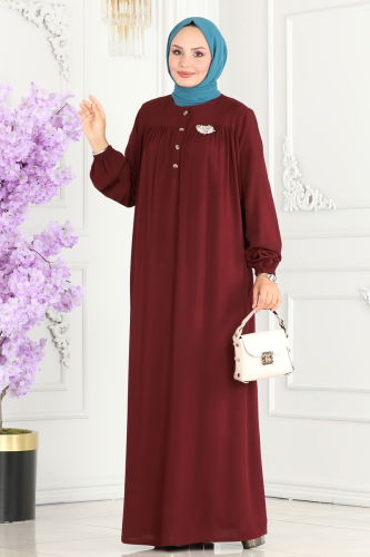 B.G.S. - DRESS 7103BG354 Burgundy