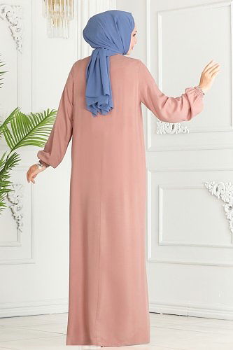 moda selvim Dress 7103BG354 Powder - Thumbnail