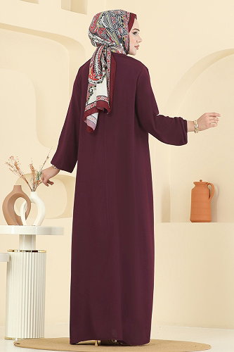 moda selvim Dress 7103ERK1158 Damson - Thumbnail