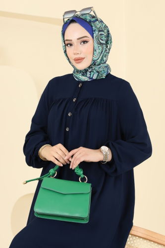 E.R.K. - Dress 7103ERK1158 Navy Blue