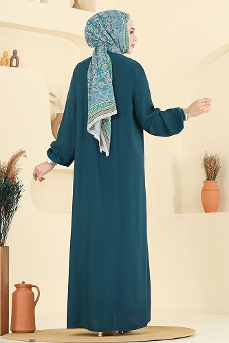 moda selvim Dress 7103ERK1158 Petroleum - Thumbnail