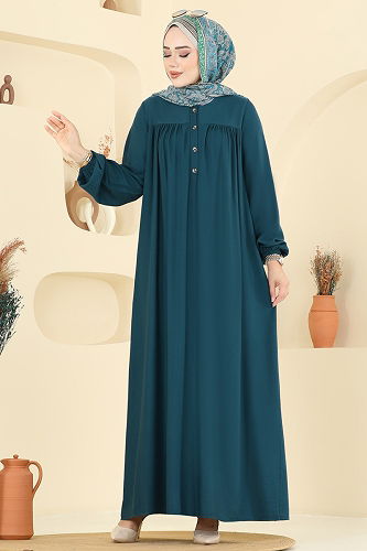 moda selvim الفستان بترولي 7103ERK1158 - Thumbnail