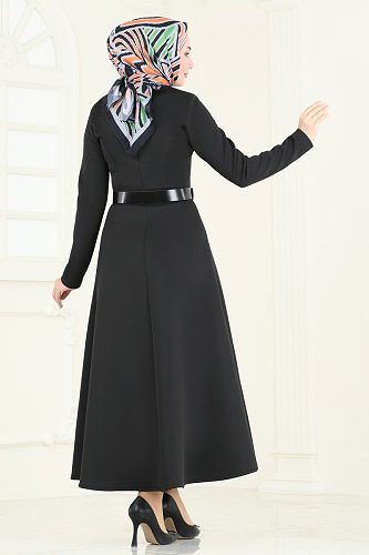 moda selvim Dress 710MP806 Black - Thumbnail