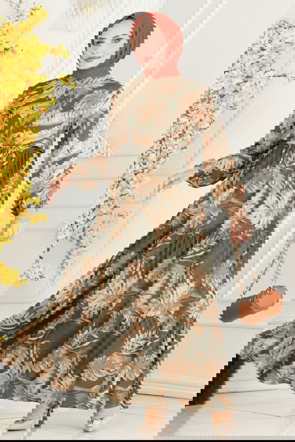 Modaselvim NET 20%+20% DISCOUNT IN THE CARD Dress 7119BG354 Khaki