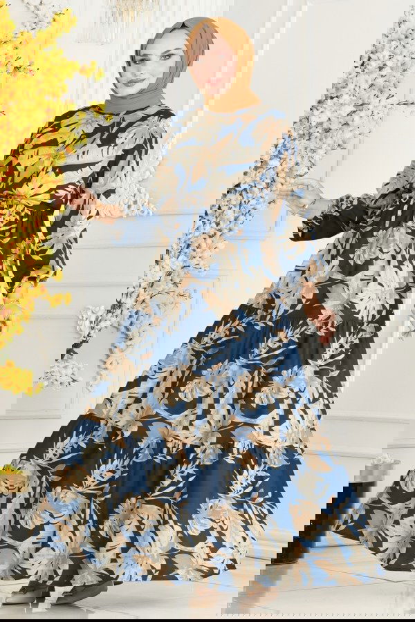 Modaselvim NET 20%+20% DISCOUNT IN THE CARD Dress 7119BG354 Petroleum