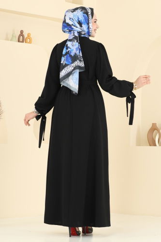 moda selvim الفستان أسود 7121BG354 - Thumbnail