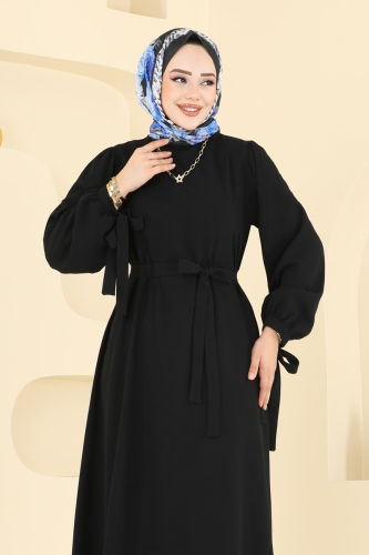 moda selvim الفستان أسود 7121BG354 - Thumbnail