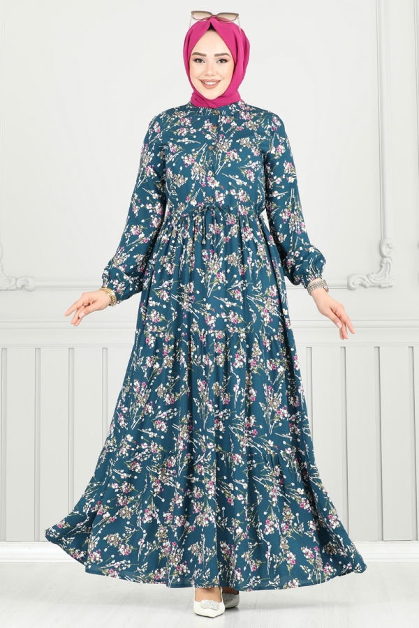 Modaselvim NET 20%+20% DISCOUNT IN THE CARD Dress 7122BG354 Petroleum