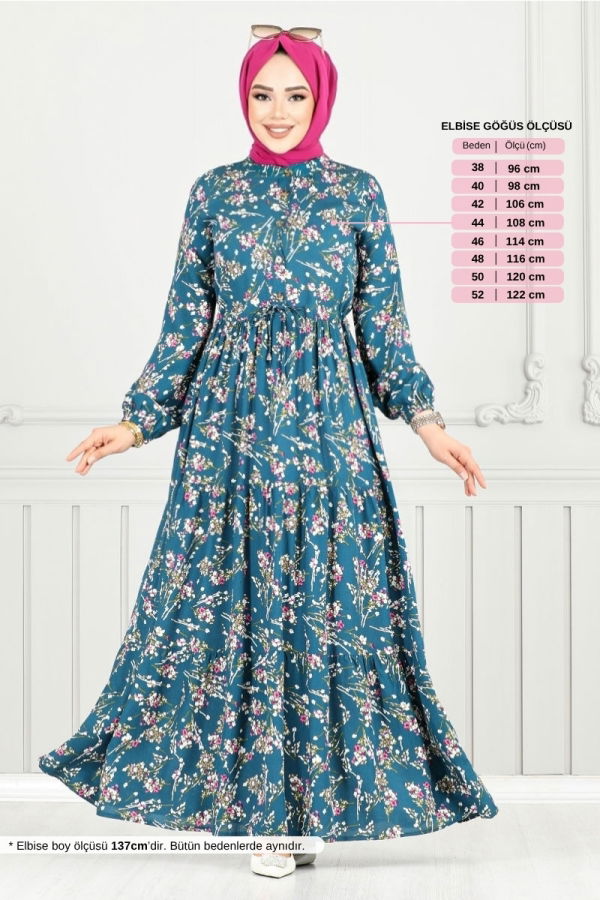 Modaselvim خصم صافٍ20%+20% في سلة التسوق الفستان بترولي 7122BGS895-M