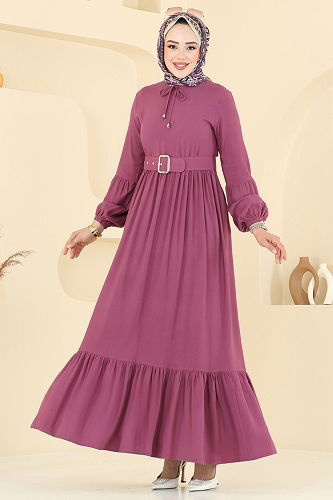 moda selvim Dress 7123BG354 Dark Rose Dusky - Thumbnail