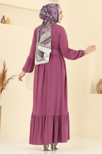 moda selvim الفستان وردي غامق 7123BG354 - Thumbnail