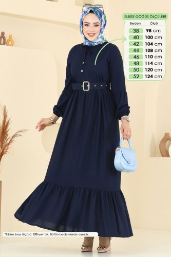 moda selvim الفستان كحلي 7123BG354 - Thumbnail