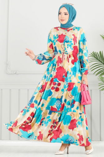 B.G.S. - Dress 7124BG354 Light Petroleum
