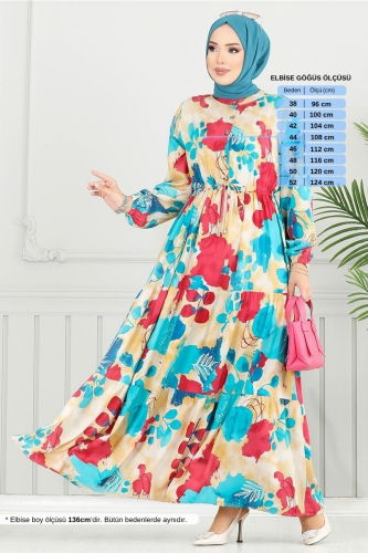 MRV B.G.S. - الفستان بترولي فاتح 7124BGS895-M