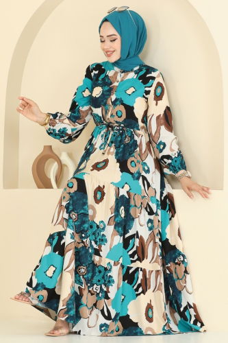 E.R.K. - Dress 7129ERK1158 Petroleum