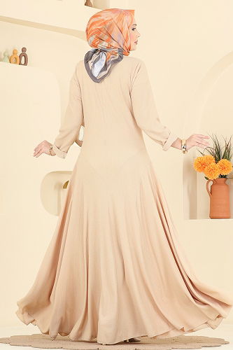 moda selvim Dress 7132ERK1158 Beige - Thumbnail
