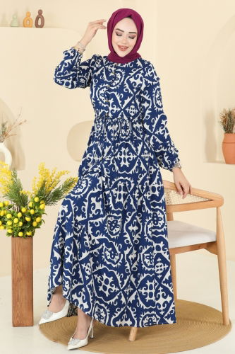 E.R.K. - Dress 7134ERK1158 Navy Blue