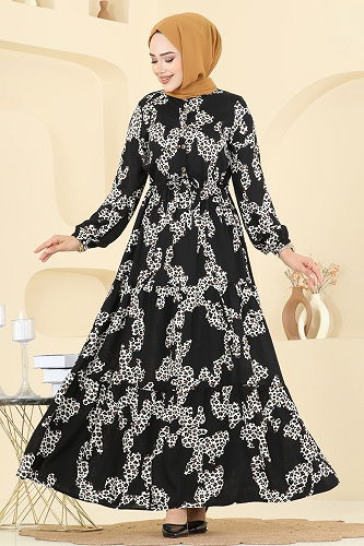 moda selvim Dress 7135ERK1158 Black - Thumbnail