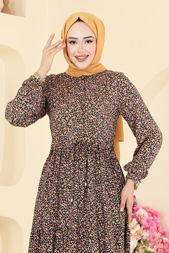 moda selvim Dress 7136ERK1158 Pink - Thumbnail