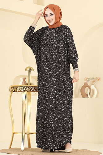 moda selvim Dress 7137ERK1158 Pattern 1 Brown - Thumbnail