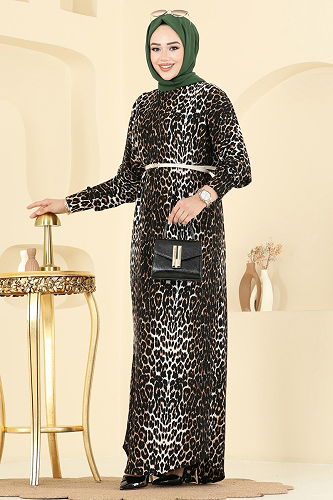moda selvim Dress 7137ERK1158 Pattern2 Leopard&Vision - Thumbnail