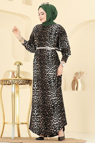 moda selvim Dress 7137ERK1158 Pattern2 Leopard&Vision - Thumbnail