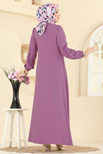 moda selvim الفستان ليلكي 7139BG354 - Thumbnail