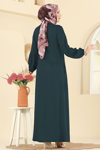 moda selvim الفستان بترولي 7139BG354 - Thumbnail