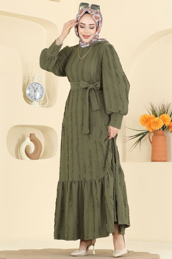 Modaselvim Dress Dress 7150BG354 Khaki
