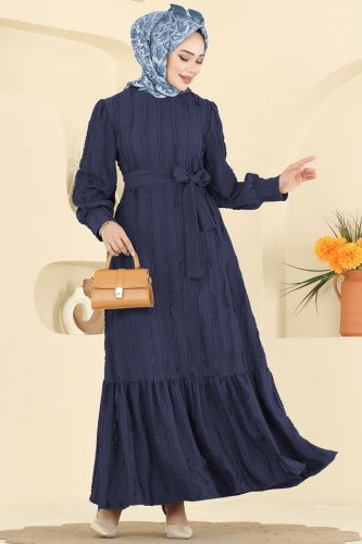 B.G.S. - Dress 7150BG354 Light Navy Blue
