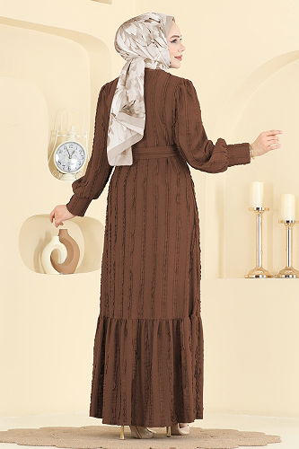 moda selvim Dress 7150BG354 Tan - Thumbnail