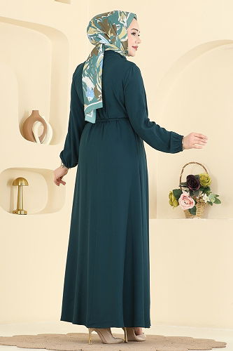 moda selvim الفستان بترولي 7152BG354 - Thumbnail