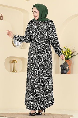 moda selvim Dress 7154ERK1158 Black - Thumbnail