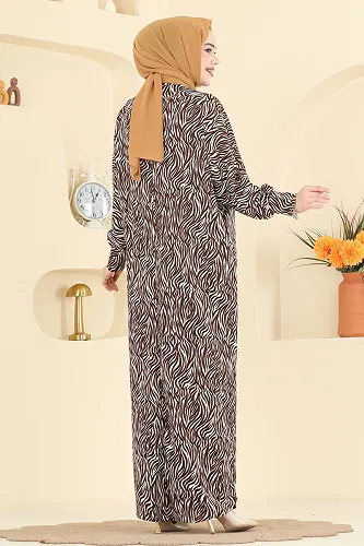 moda selvim Dress 7154ERK1158 Brown - Thumbnail