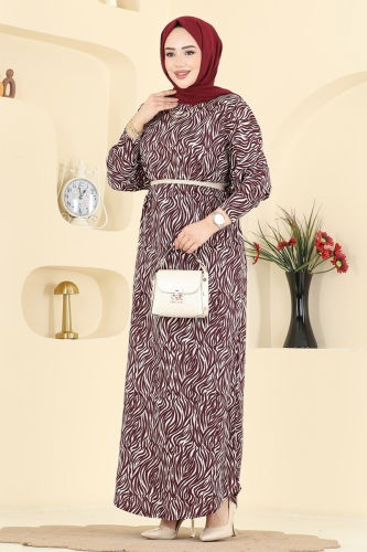 E.R.K. - Dress 7154ERK1158 Burgundy