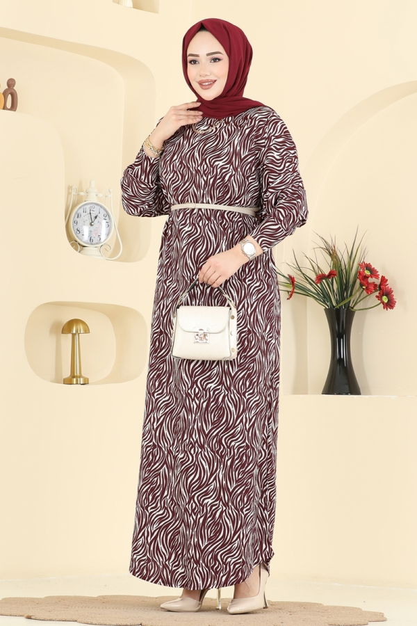 Modaselvim الفساتين الفستان خمري 7154ERK1158