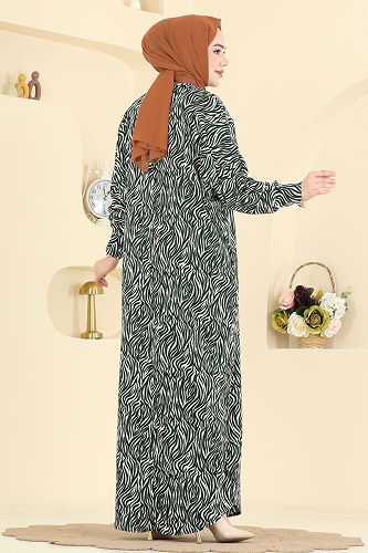 moda selvim Dress 7154ERK1158 Emerald - Thumbnail