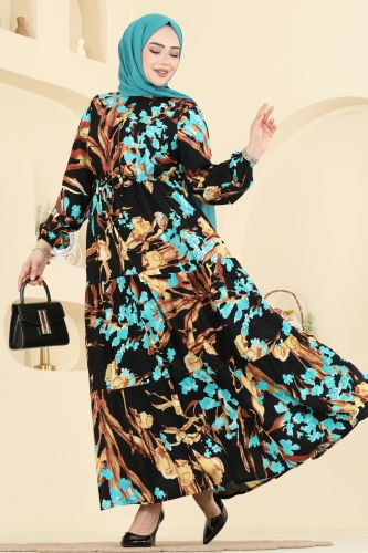 E.R.K. - Dress 7156ERK1158 Gold & Black